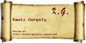 Kmetz Gergely névjegykártya